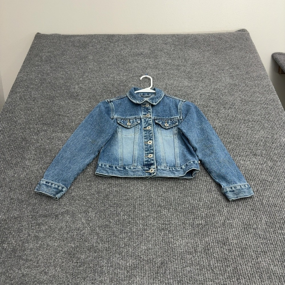 Vintage Limited Too Denim Jacket Girls S Blue Cotton Cropped Trucker Y2K Retro